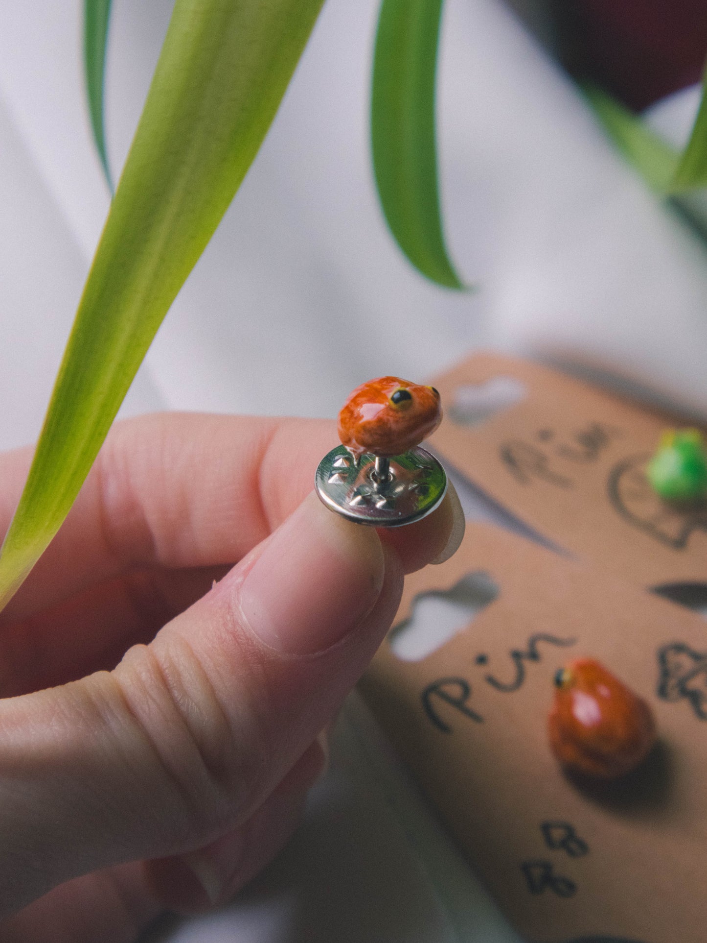 green Frog and brown Toad Pin
