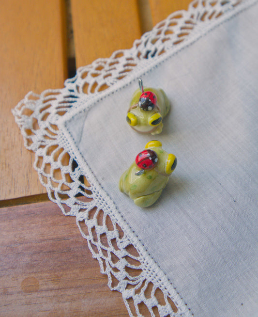 Frog and Ladybug Earrings
