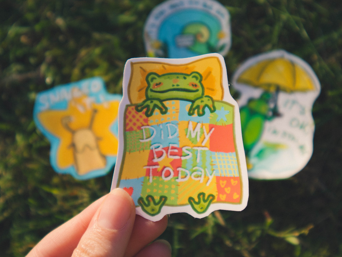 Did my best today Frog Sticker