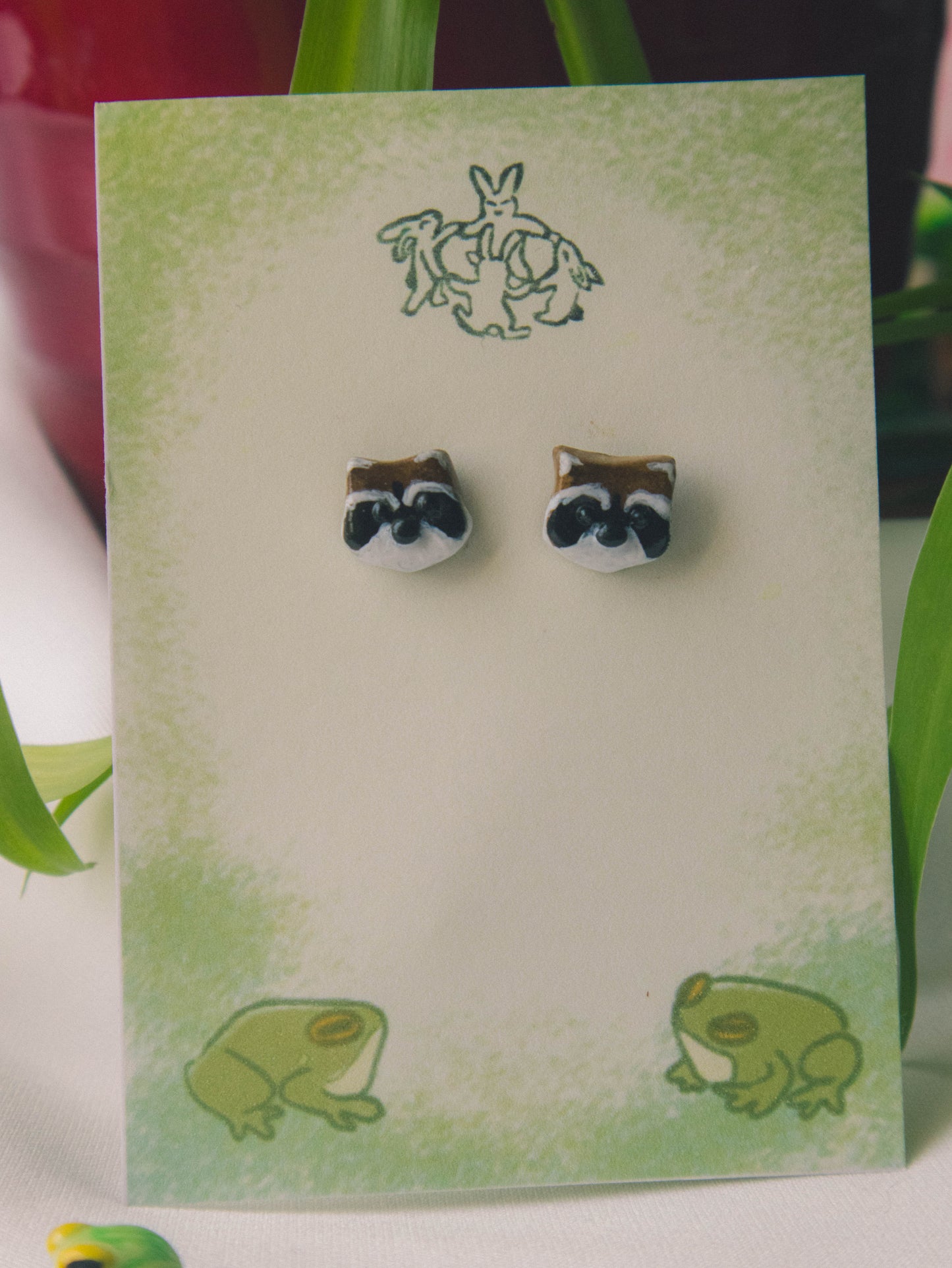 Raccoon Stud Earrings