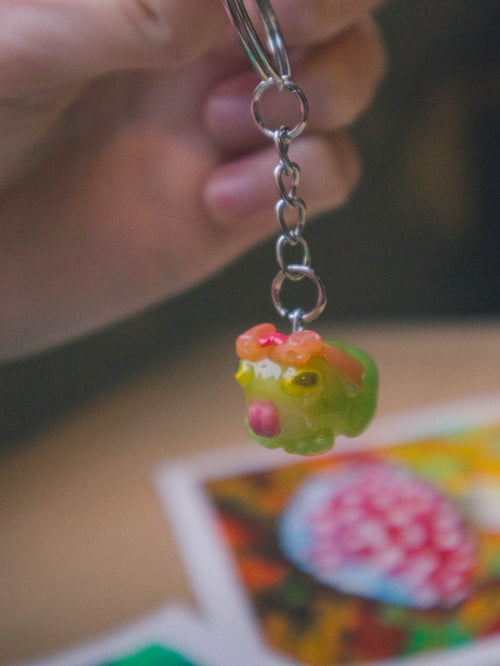 Silly Coquette Frog Keychain