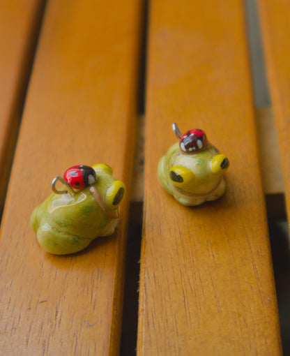 Frog and Ladybug Earrings