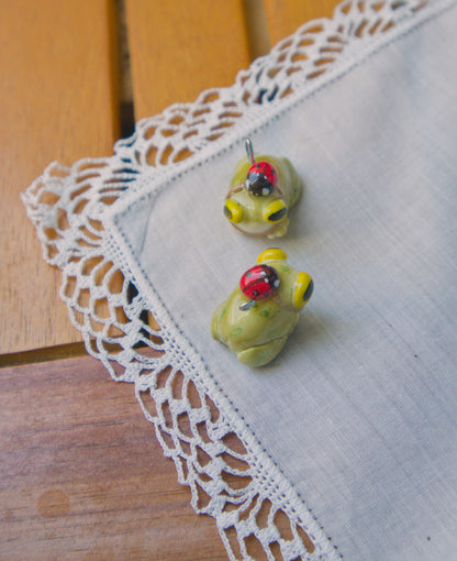 Frog and Ladybug Earrings