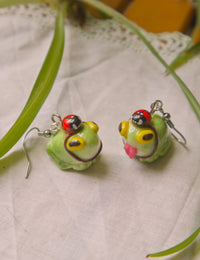 Frog and Ladybug Earrings