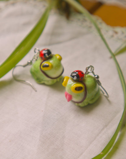 Frog and Ladybug Earrings