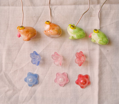 Silly Flower Frogs Earrings