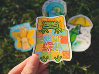 Did my best today Frog Sticker