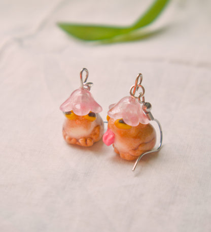 Silly Flower Frogs Earrings