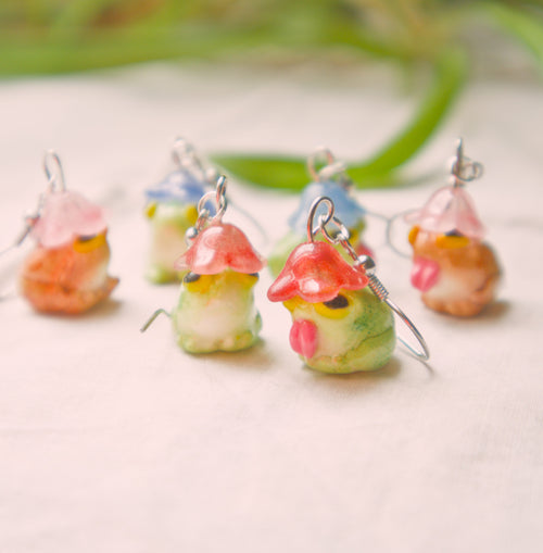 Silly Flower Frogs Earrings