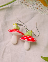 Mushroom Frogs Earrings