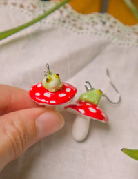 Mushroom Frogs Earrings
