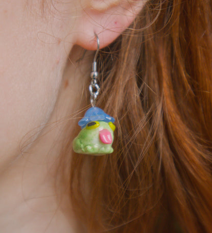 Silly Flower Frogs Earrings