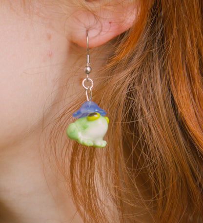 Silly Flower Frogs Earrings
