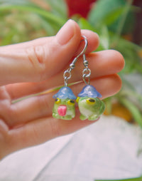 Silly Flower Frogs Earrings