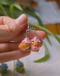 Silly Flower Frogs Earrings