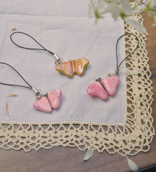 Pink Butterfly Phone Charms (b grade)