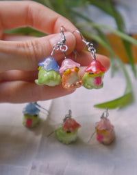 Silly Flower Frogs Earrings