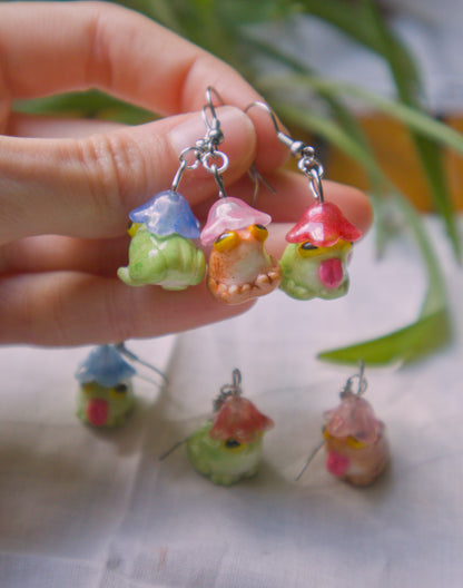 Silly Flower Frogs Earrings