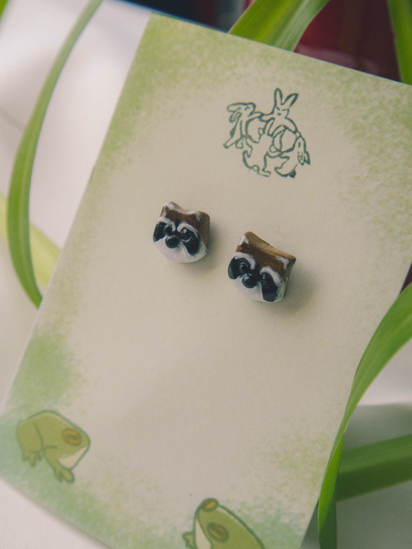 Raccoon Stud Earrings
