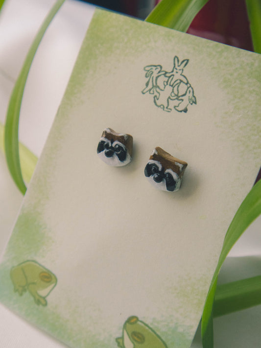Raccoon Stud Earrings