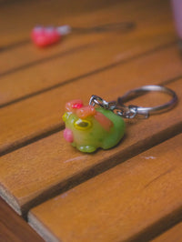Silly Coquette Frog Keychain