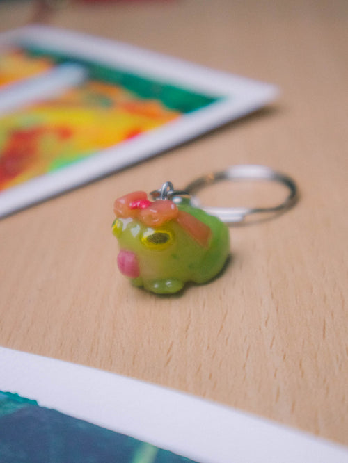 Silly Coquette Frog Keychain