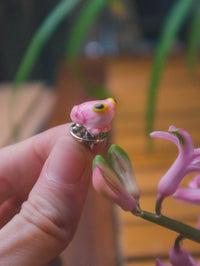 Pink and Jelly Frog Pin