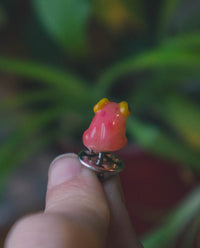 Pink and Jelly Frog Pin
