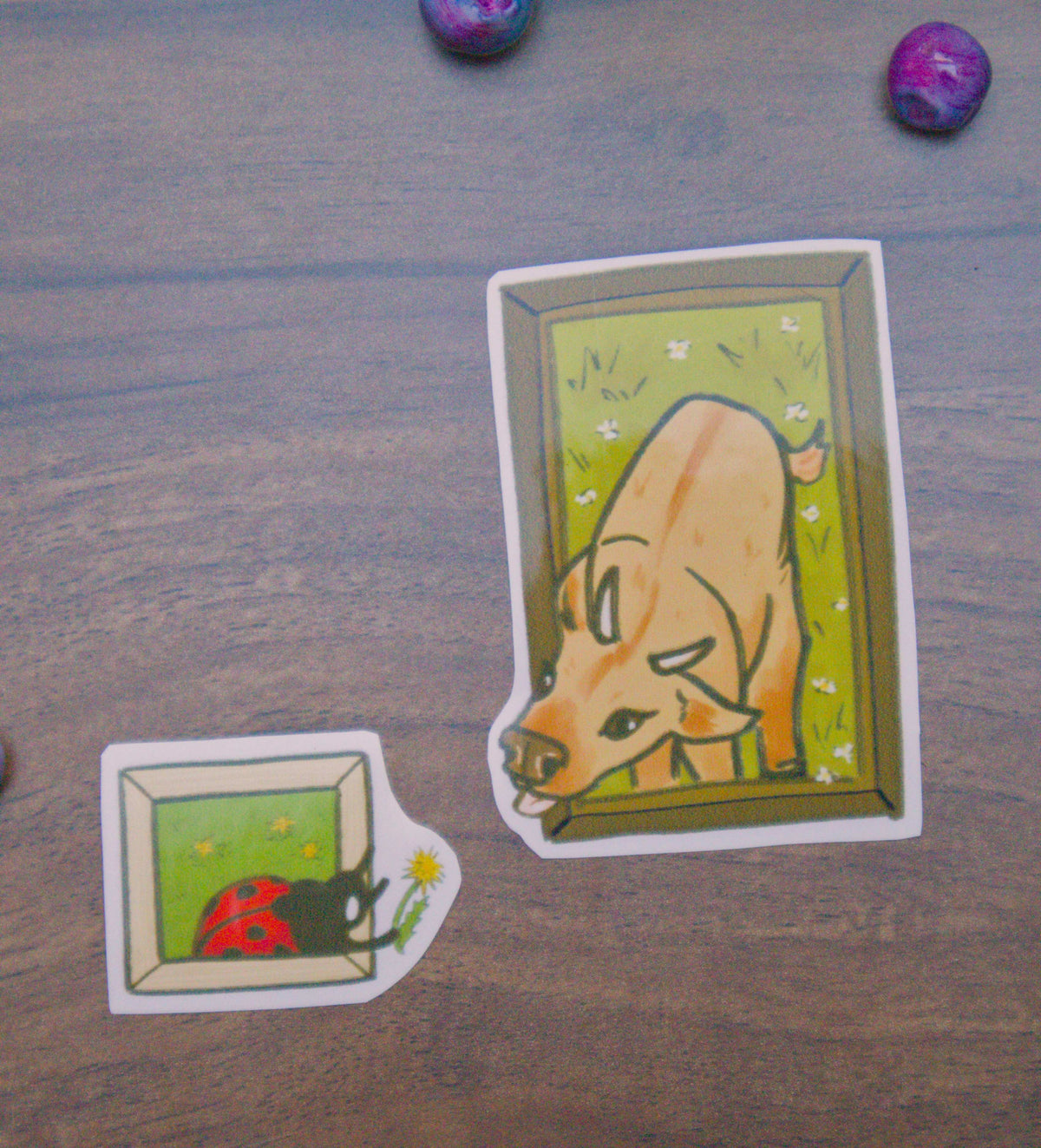 Cow and Ladybug Stickers