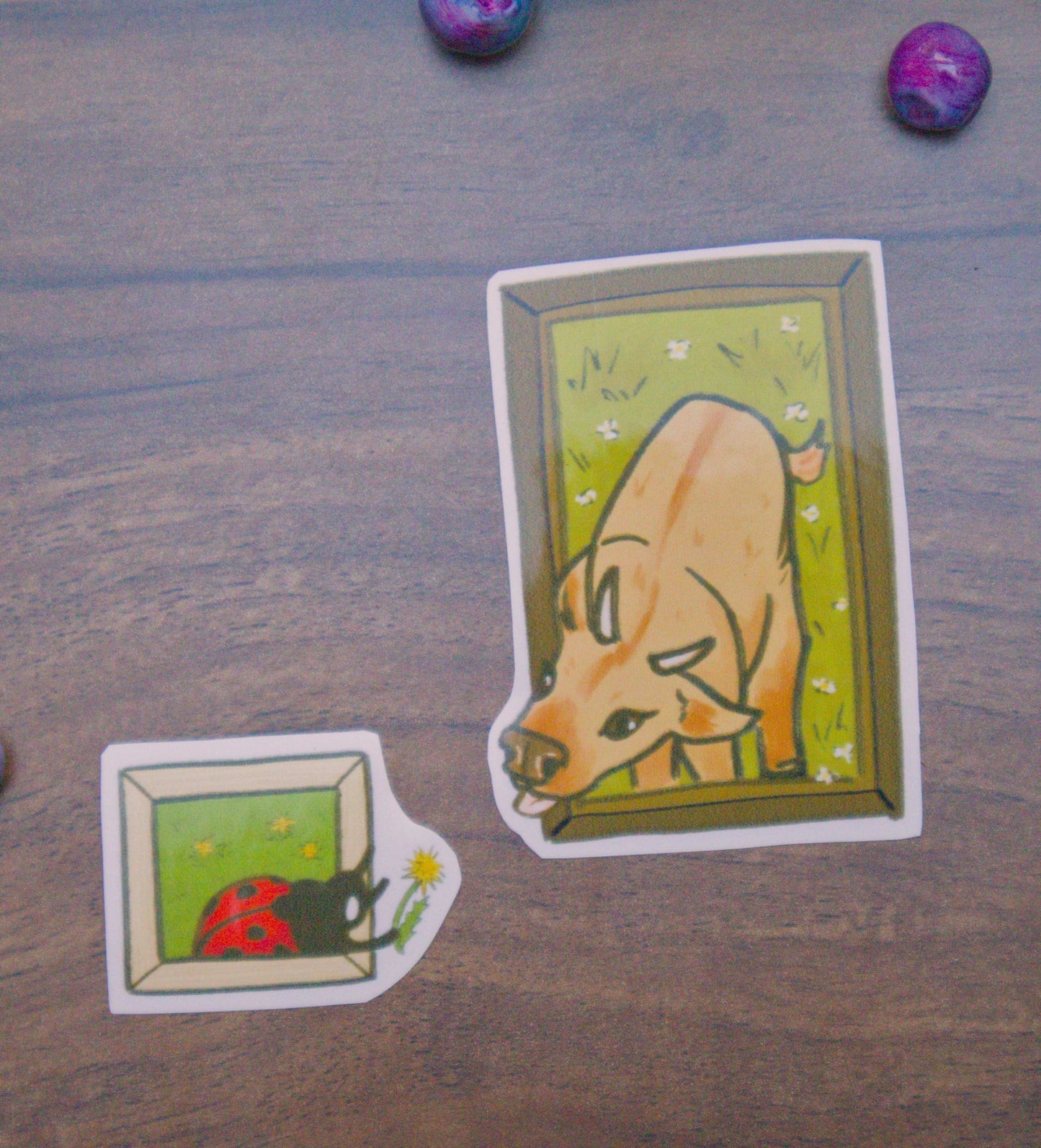 Cow and Ladybug Stickers
