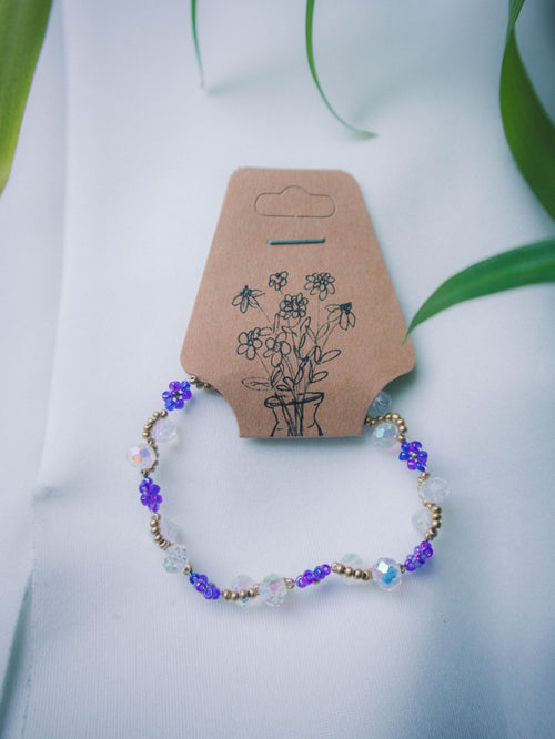 Forget-me-nots -blue and white bracelet