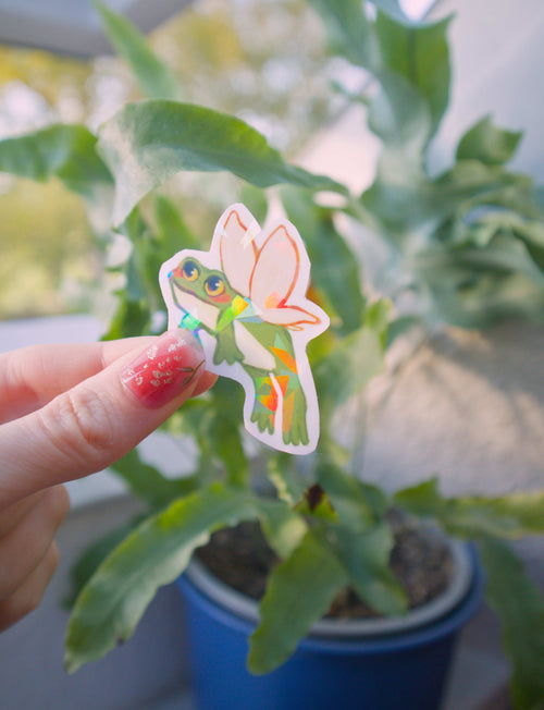Winged Fairy Frog Sticker