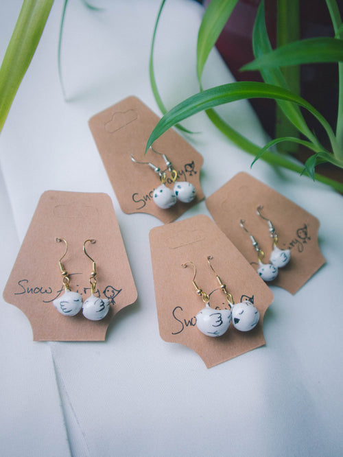 Tiny Birds Snow Fairy Earrings