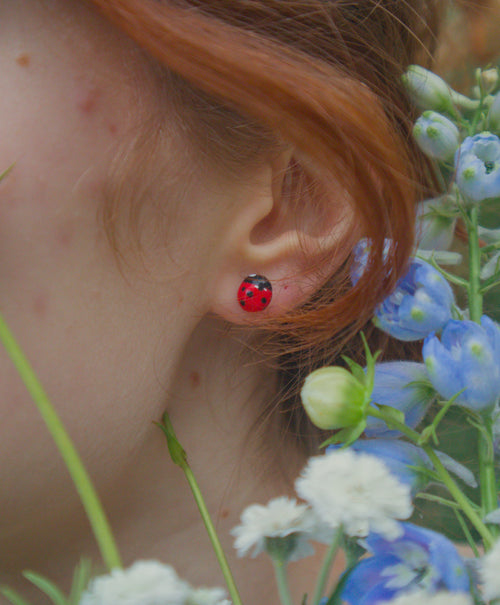 Tiny Ladybug Stud Earring
