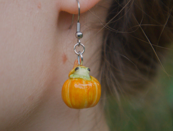 Pumpkin Frogs Earrings