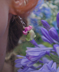 Hyacinth Hat Frog Earrings