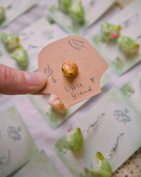 Green Frog and Brown Toad Pin