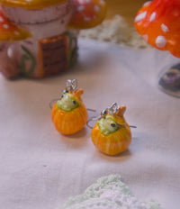 Pumpkin Frogs Earrings