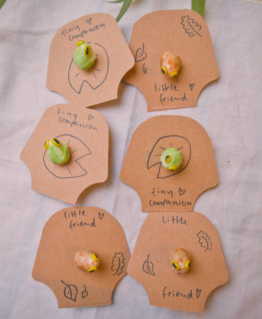 green Frog and brown Toad Pin